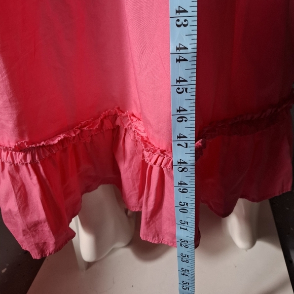 House Of Harlow 1960 Ruffled Tiered Maxi Dress Pockets Pink Small Milkmaid - Picture 6 of 9